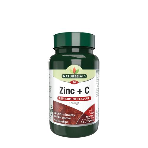 Natures Aid Zinc + C Lozenge - Peppermint Flavour (30 Tabletka do ssania)