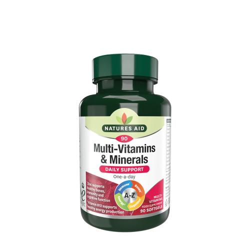 Natures Aid Multiwitaminy i minerały (z żelazem) - Multi-Vitamins & Minerals (with Iron) (90 Kapsułka miękka)