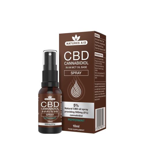 Natures Aid Olej CBD 5% w sprayu - CBD Oil 5% Spray (10 ml, Mięta pieprzowa)