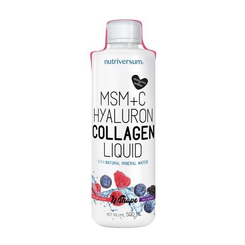 Nutriversum MSM+C Hyaluron Collagen Liquid - WSHAPE (500 ml, Owoce leśne)