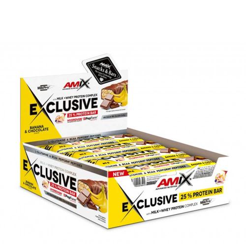 Amix Exclusive Protein Bar (12 x 85g, Banan czekolada)