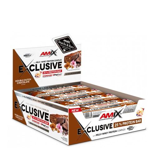 Amix Exclusive Protein Bar (12 x 85g, Podwójna holenderska czekolada)