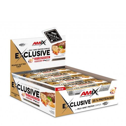 Amix Exclusive Protein Bar (12 x 85g, Ciasto z masłem orzechowym)