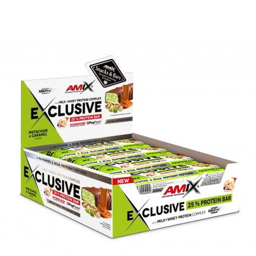 Amix Exclusive Protein Bar (12 x 85g, Pistacje i karmel)