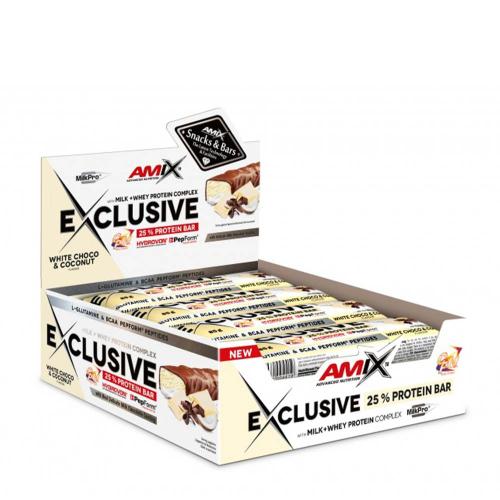 Amix Exclusive Protein Bar (12 x 85g, Biała czekolada)