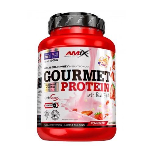 Amix Gourmet Protein (1000 g, Biała czekolada truskawkowa)