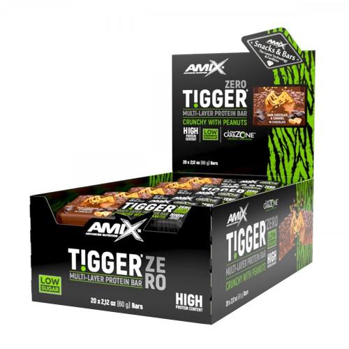 Amix TIGGER® Zero bar (20 x 60g, Ciemna czekolada i karmel)