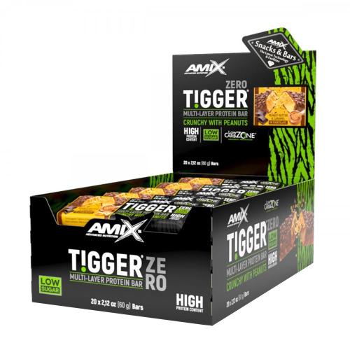 Amix TIGGER® Zero bar (20 x 60g, Masło orzechowe i karmel)