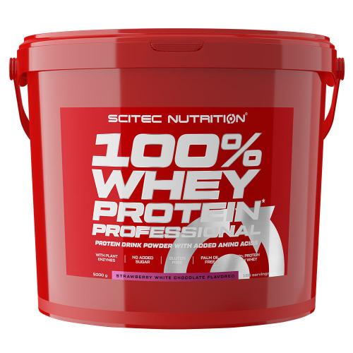 Scitec Nutrition 100% Whey Protein Professional (5000 g, Biała czekolada truskawkowa)