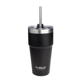   SmartShake Bohtal Double Insulated Travel Mug With Straw (600 ml, Czarny)