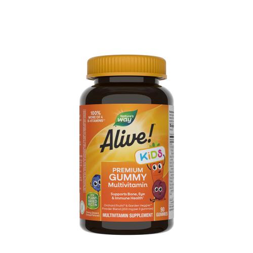 Natures Way Alive!® Premium Kids Multivitamin Gummy (90 Żelka, Wiśniowy, pomarańczowy i winogronowy)