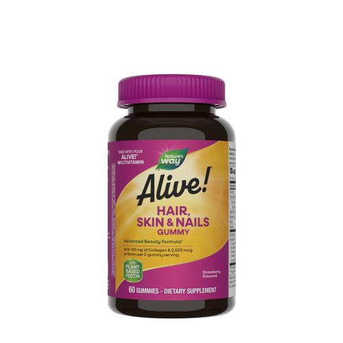 Natures Way Alive!® Hair, Skin & Nails Gummies (60 Żelka, Truskawka)