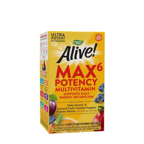 Natures Way Alive!® Max6 Max Potency Daily Multivitamin Without Iron (90 Kapsułka)