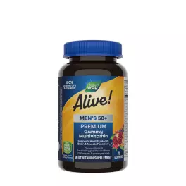   Nature's Way Alive!® Premium Men’s 50+ Gummy Multivitamin (75 Żelka, Wiśniowy, pomarańczowy i winogronowy)