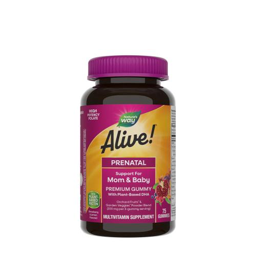 Natures Way Alive!® Premium Prenatal Gummies (75 Żelka, Truskawka z cytryną)