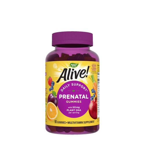 Natures Way Alive!® Daily Support Prenatal Gummy Multivitamin (90 Żelka, Lemoniada pomarańczowo-malinowa)