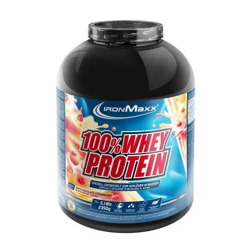 Ironmaxx 100% Whey Protein (2350 g, Biała czekolada truskawkowa)