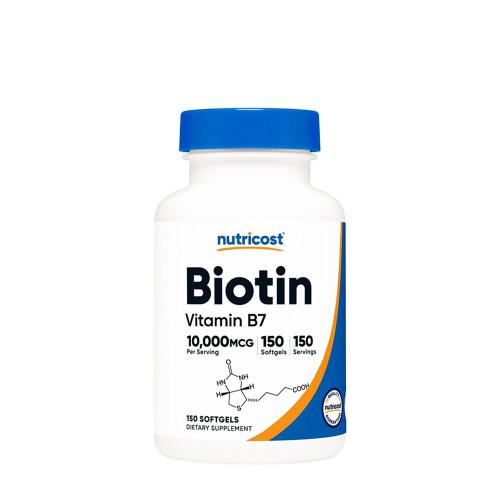 Nutricost Biotin with Coconut Oil 10,000 mcg (150 Kapsułka miękka)