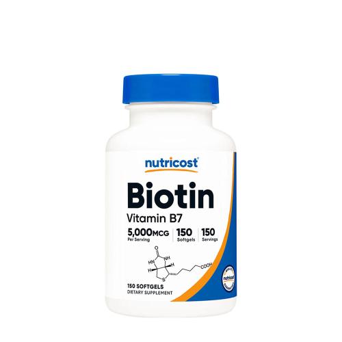 Nutricost Biotin with Coconut Oil Softgels 5000 mcg (150 Kapsułka miękka)