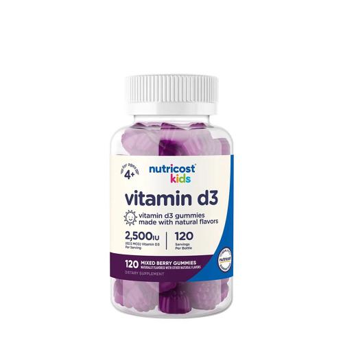 Nutricost Kids Vitamin D3 Gummies (120 Żelka, Mieszanka leśnych jagód)