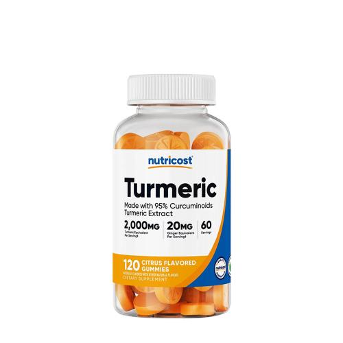 Nutricost Turmeric Gummies 2,000 mg (120 Żelka, Cytrynowy)