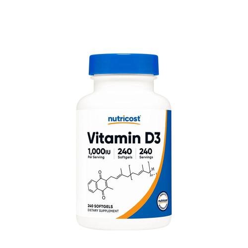 Nutricost Vitamin D3 1,000 IU (240 Kapsułka miękka)