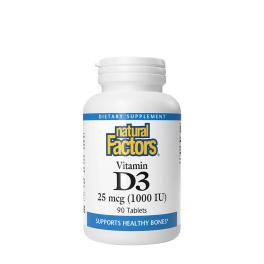 Natural Factors Vitamin D3 25 mcg (1,000 IU) (90 Tabletka)
