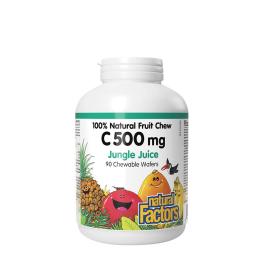   Natural Factors Vitamin C 500 mg 100% Natural Fruit Chew (90 Tabletki do żucia, Jungle Juice)