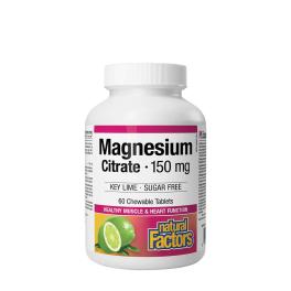   Natural Factors Magnesium Citrate 150 mg (60 Tabletki do żucia, Limonka)