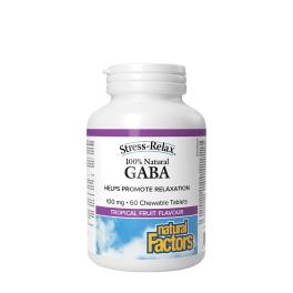   Natural Factors 100% Natural GABA 100 mg (60 Tabletki do żucia, Owoce tropikalne)