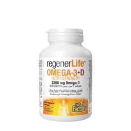   Natural Factors RegenerLife Omega-3+D Ultra Strength 2200 mg / 1000 IU (90 Kapsułka miękka)