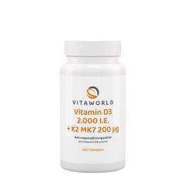 Vitaworld Vitamin D3 2000 IU + K2 MK7 200 mcg (120 Tabletka)