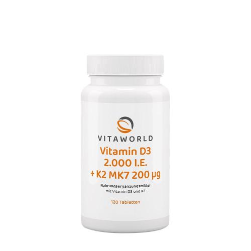 Vitaworld Vitamin D3 2000 IU + K2 MK7 200 mcg (120 Tabletka)