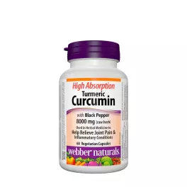   Webber Naturals Turmeric Curcumin with Black Pepper 8000 mg (60 Kapsułka roślinna)