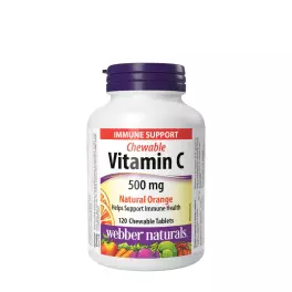   Webber Naturals Vitamin C 500 mg Natural Orange (120 Tabletki do żucia, Pomarańczowy)