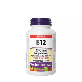   Webber Naturals Vitamin B12 Methylcobalamin 2500 mcg (60 Tabletka, Czereśnia)