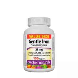   Webber Naturals Gentle Iron with Vitamin C, B12, and Folic Acid (150 Kapsułka)
