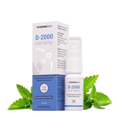 Vitamin360 D-2000 Oral Spray (15 ml, Naturalna mięta pieprzowa)
