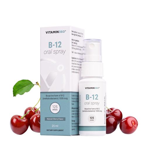 Vitamin360 B-12 Oral Spray (25 ml, Czereśnia)