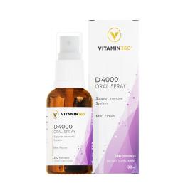 Vitamin360 D4000 IU Oral Spray (30 ml, Miętowy smak)