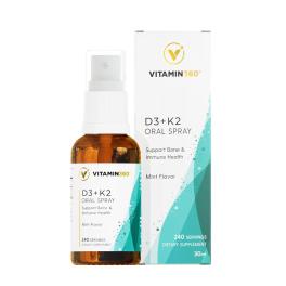 Vitamin360 D3 + K2 Oral Spray  (30 ml, Miętowy smak)